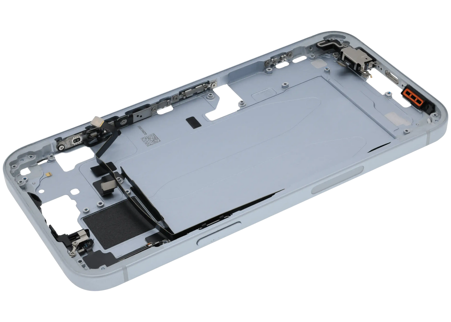 Mid-Frame Housing W/ Small Parts For iPhone 15 Plus (US Version) (Used OEM Pull: Grade A) (Blue)