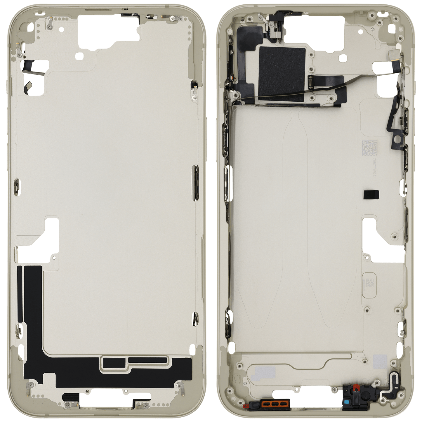 Mid-Frame Housing W/ Small Parts For iPhone 15 Plus (US Version) (Used OEM Pull: Grade A) (Yellow)