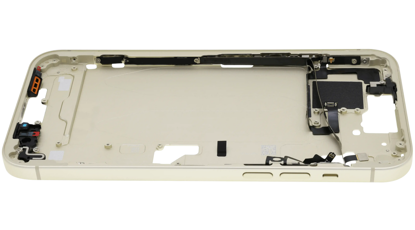Mid-Frame Housing W/ Small Parts For iPhone 15 Plus (US Version) (Used OEM Pull: Grade A) (Yellow)
