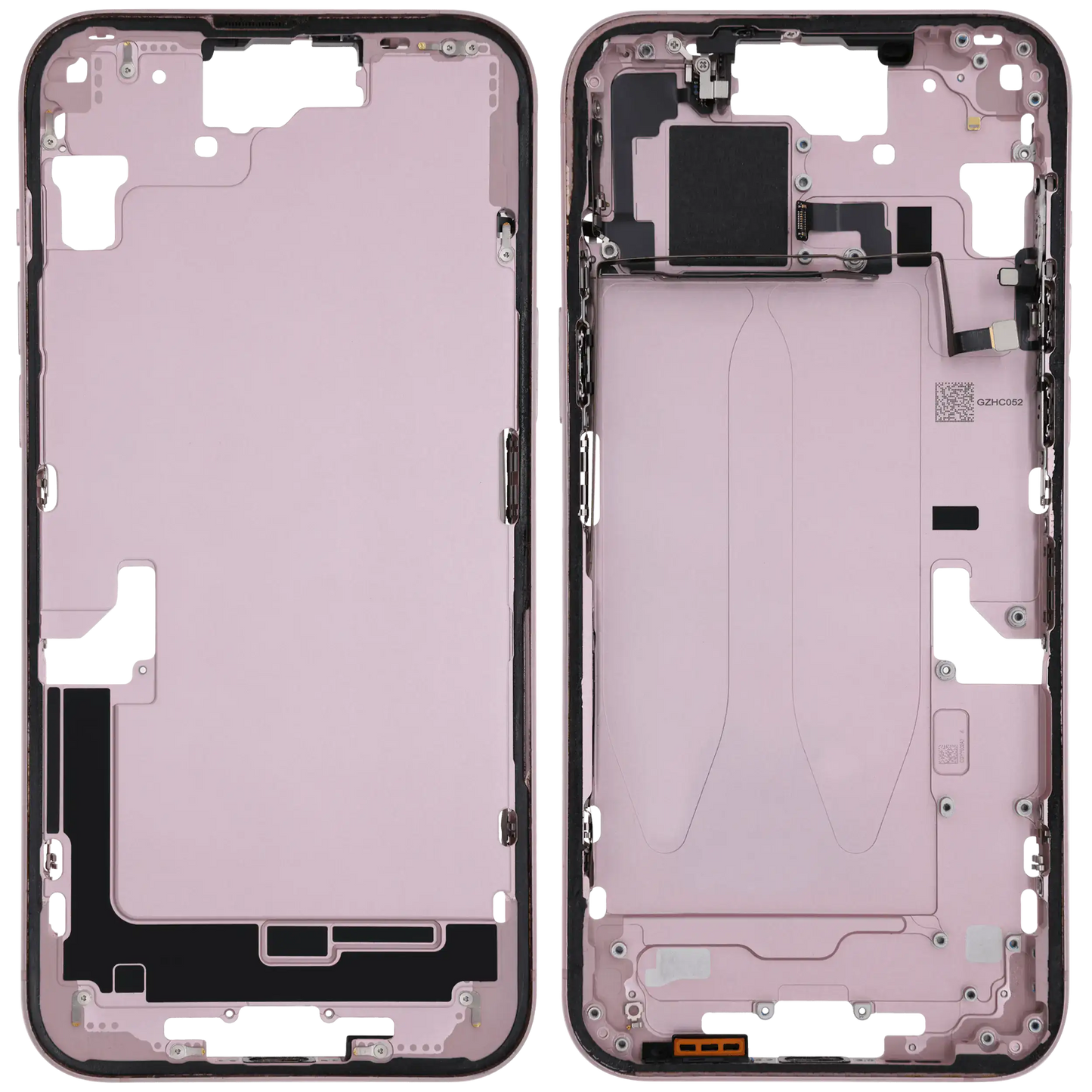 Mid-Frame Housing W/ Small Parts For iPhone 15 Plus (US Version) (Used OEM Pull: Grade A) (Pink)