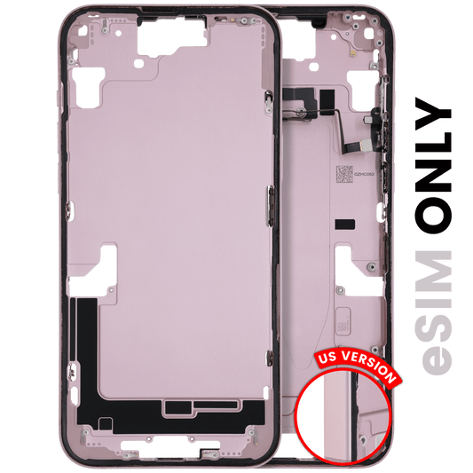 Mid-Frame Housing W/ Small Parts For iPhone 15 Plus (US Version) (Used OEM Pull: Grade A) (Pink)
