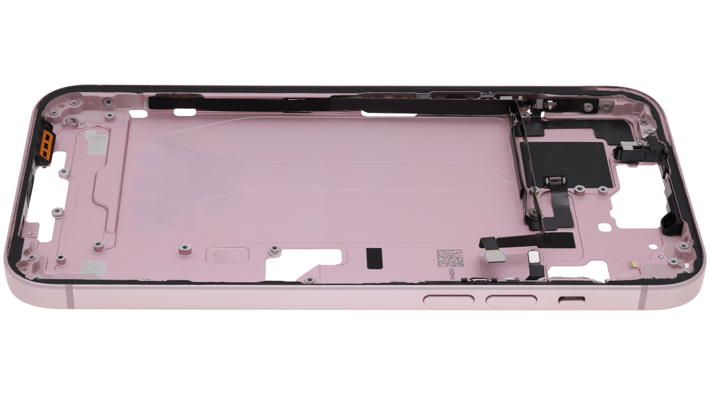 Mid-Frame Housing W/ Small Parts For iPhone 15 Plus (US Version) (Used OEM Pull: Grade A) (Pink)