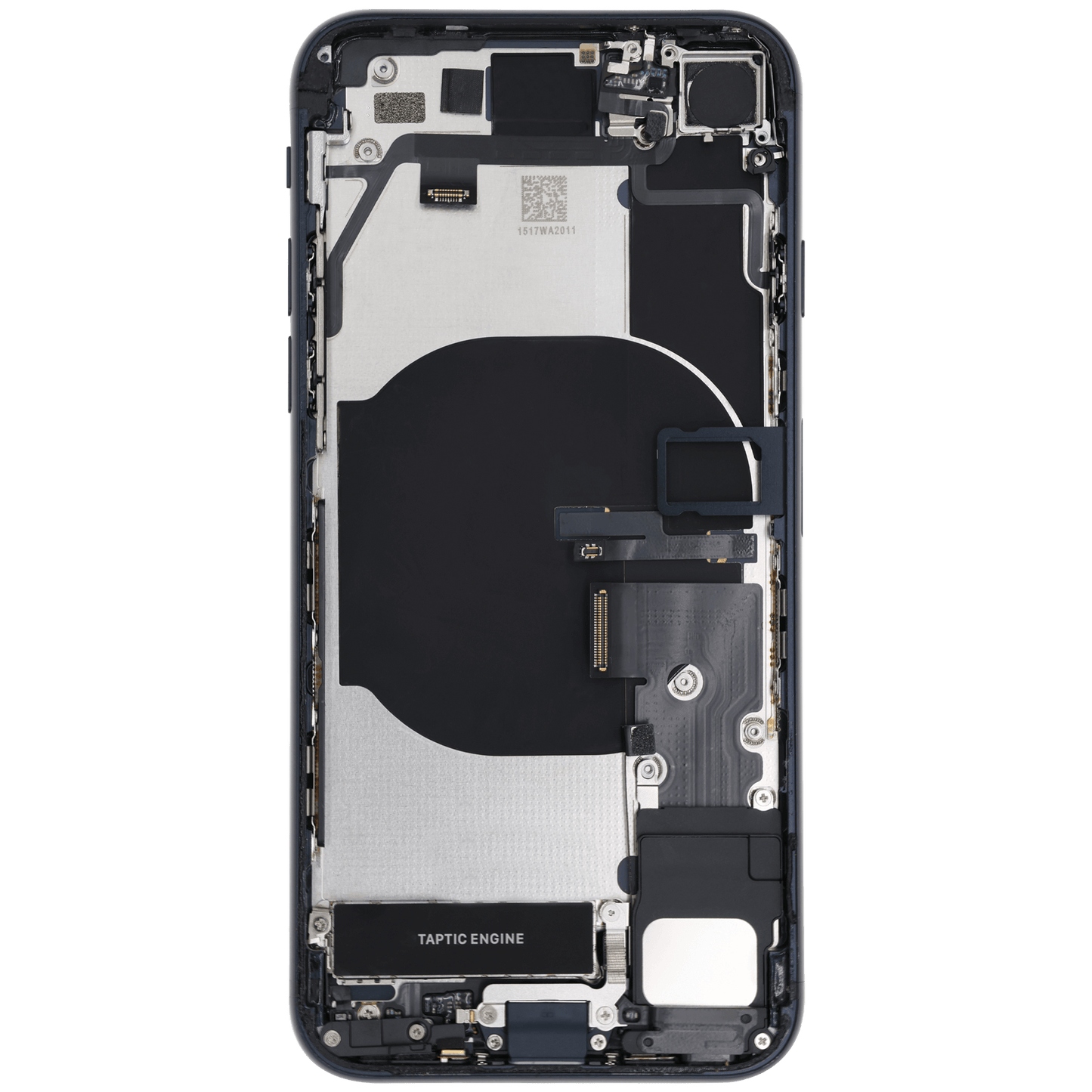 Back Housing W/ Charging Port Flex and Small Components Pre-Installed For iPhone SE (2022) (Used OEM Pull: Grade A) (Midnight)