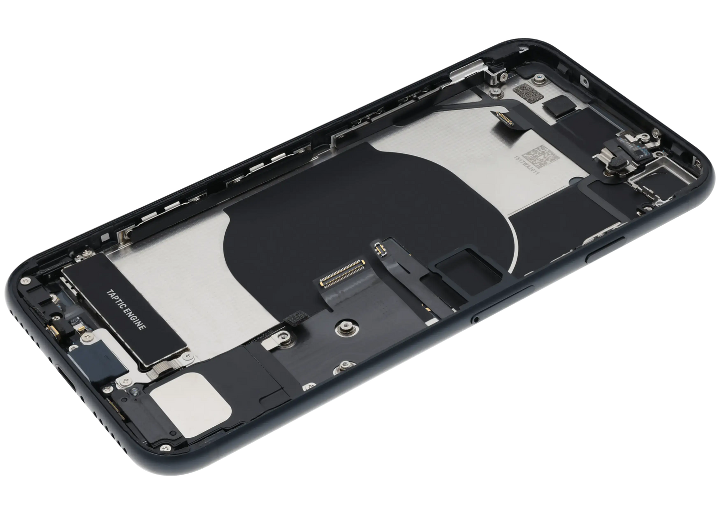 Back Housing W/ Charging Port Flex and Small Components Pre-Installed For iPhone SE (2022) (Used OEM Pull: Grade A) (Midnight)
