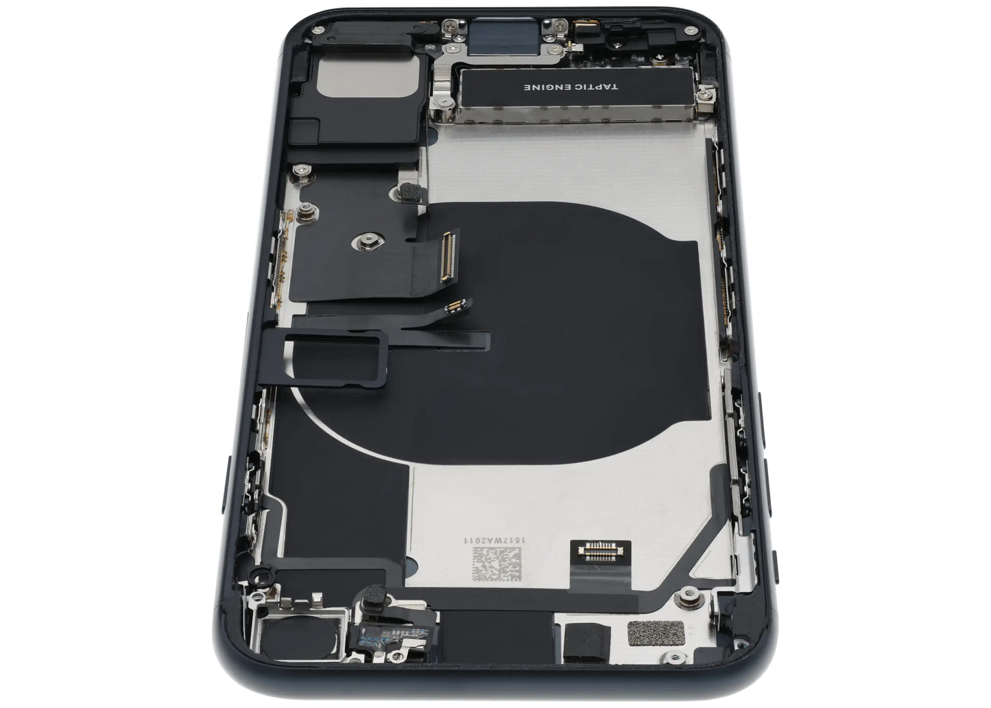 Back Housing W/ Charging Port Flex and Small Components Pre-Installed For iPhone SE (2022) (Used OEM Pull: Grade A) (Midnight)