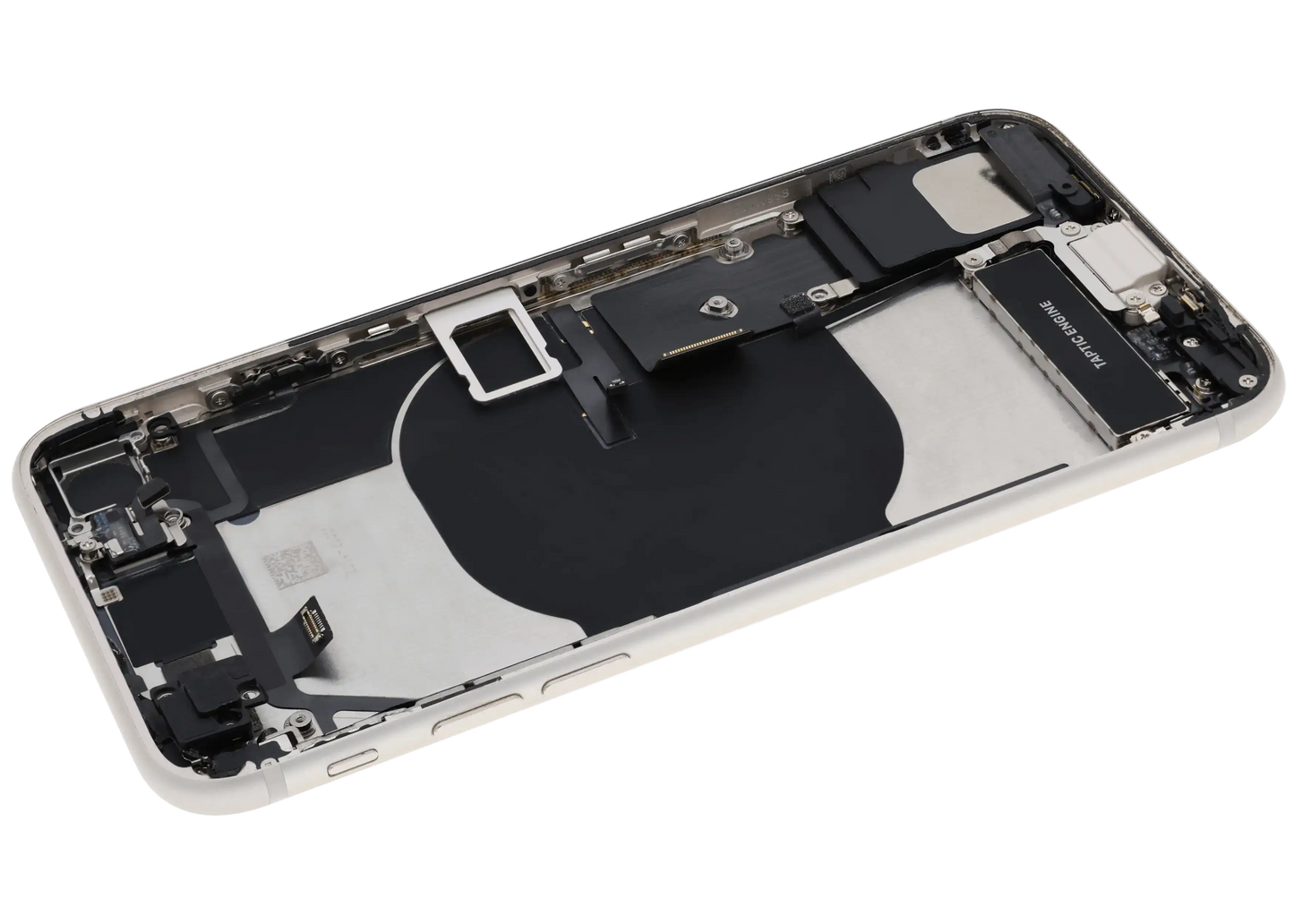 Back Housing W/ Charging Port Flex and Small Components Pre-Installed For iPhone SE (2022) (Used OEM Pull: Grade A) (Starlight)