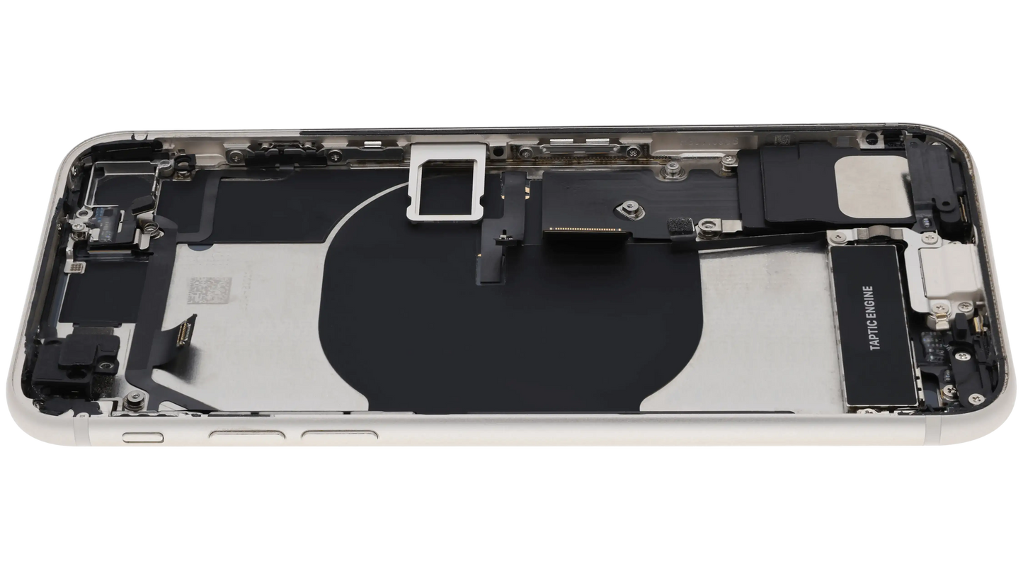 Back Housing W/ Charging Port Flex and Small Components Pre-Installed For iPhoneone SE (2022) (Used OEM Pull: Grade C) (Starlight)