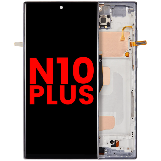LCD Assembly With Frame (Without Fingerprint Sensor) For Samsung Galaxy Note 10 Plus (Aftermarket Plus: Incell) (Aura Black)