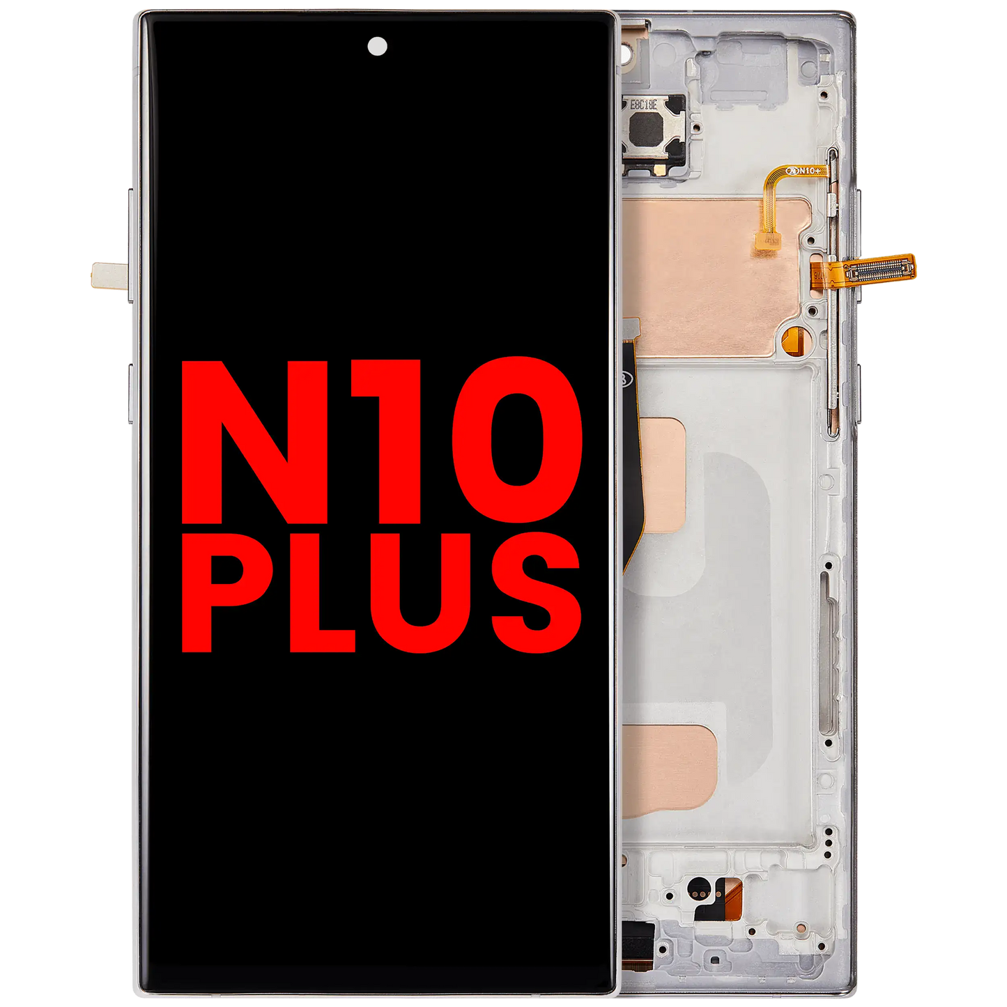 LCD Assembly With Frame (Without Fingerprint Sensor) For Samsung Galaxy Note 10 Plus (Aftermarket Plus: Incell) (Aura White)