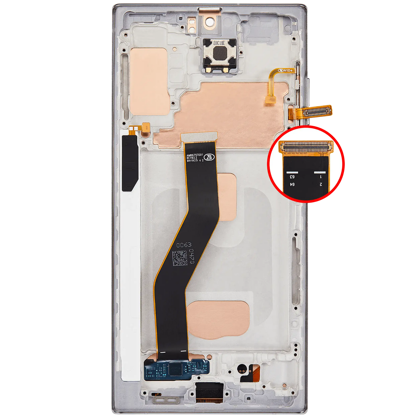 LCD Assembly With Frame (Without Fingerprint Sensor) For Samsung Galaxy Note 10 Plus (Aftermarket Plus: Incell) (Aura White)