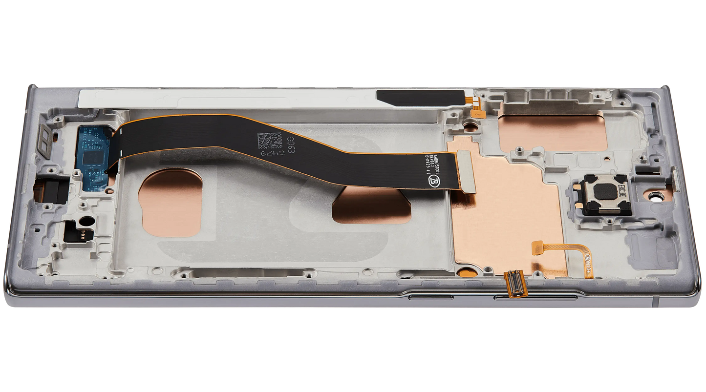 LCD Assembly With Frame (Without Fingerprint Sensor) For Samsung Galaxy Note 10 Plus (Aftermarket Plus: Incell) (Aura White)