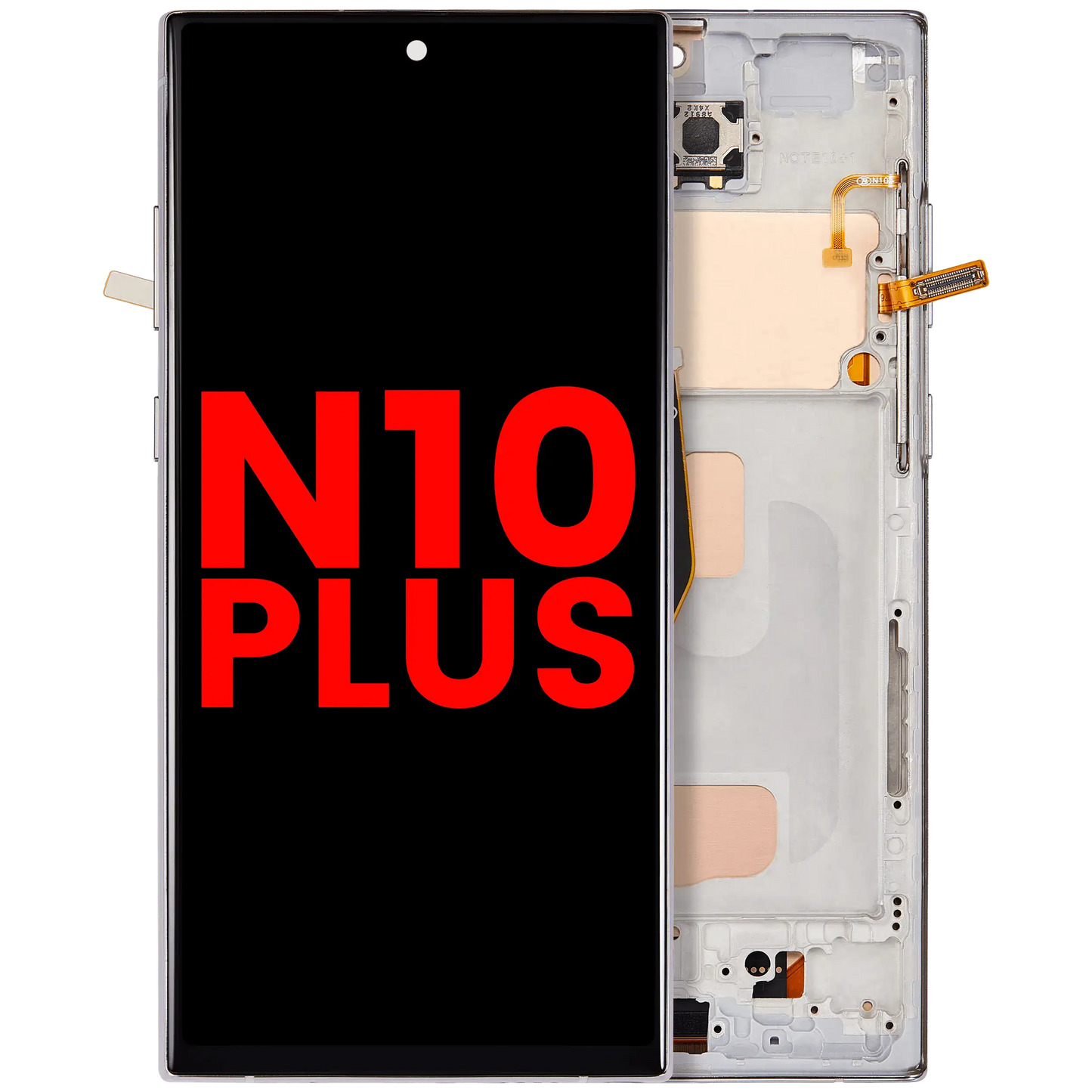 LCD Assembly With Frame (Without Fingerprint Sensor) For Samsung Galaxy Note 10 Plus (Aftermarket Plus: Incell) (Aura Glow / Silver)