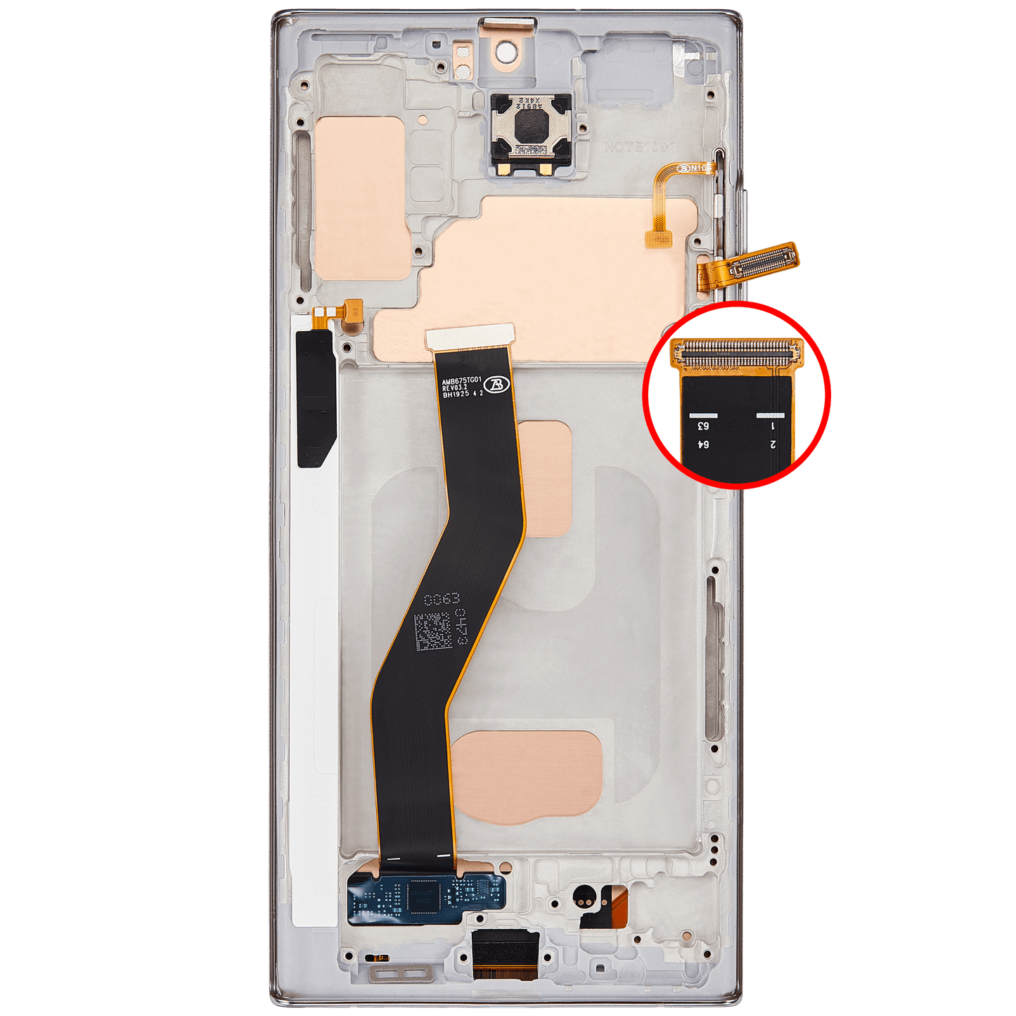 LCD Assembly With Frame (Without Fingerprint Sensor) For Samsung Galaxy Note 10 Plus (Aftermarket Plus: Incell) (Aura Glow / Silver)