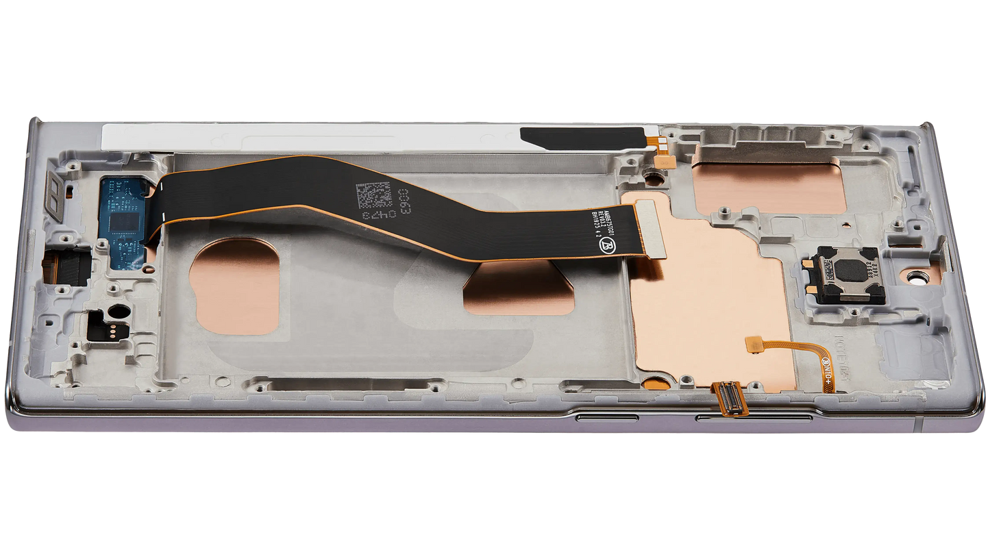 LCD Assembly With Frame (Without Fingerprint Sensor) For Samsung Galaxy Note 10 Plus (Aftermarket Plus: Incell) (Aura Glow / Silver)