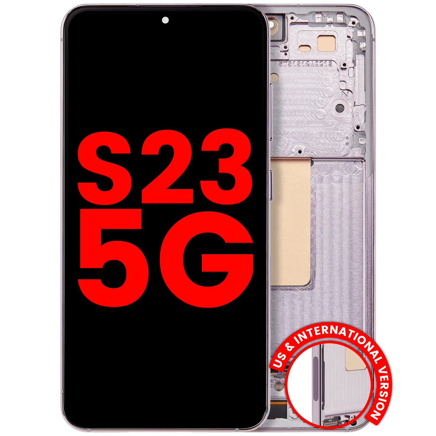 OLED Assembly With Frame For Samsung Galaxy S23 5G (US & International) (Aftermarket Plus) (Pink / Lavender)