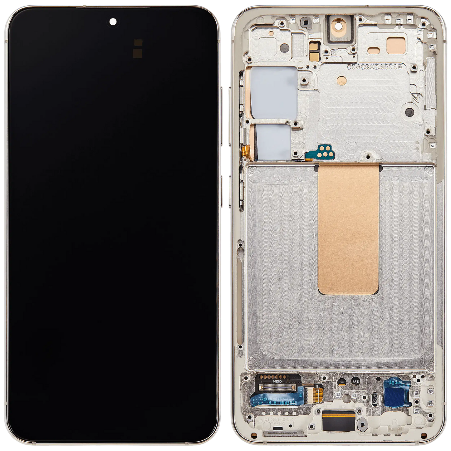OLED Assembly With Frame For Samsung Galaxy S23 5G (US & International) (Aftermarket Plus) (Cream)