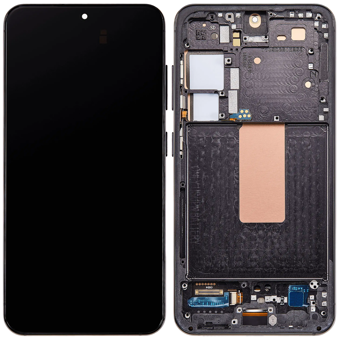 OLED Assembly With Frame For Samsung Galaxy S23 5G (US & International) (Aftermarket Plus) (Phantom Black)