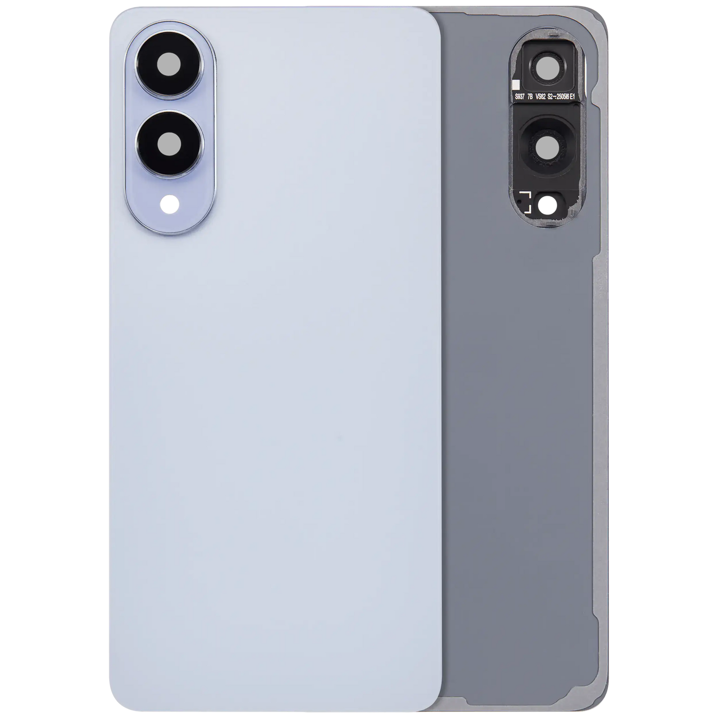 Back Cover Glass With Camera Lens For Samsung Galaxy S25 Edge (No Logo) (Aftermarket Plus) (Titanium Icyblue)