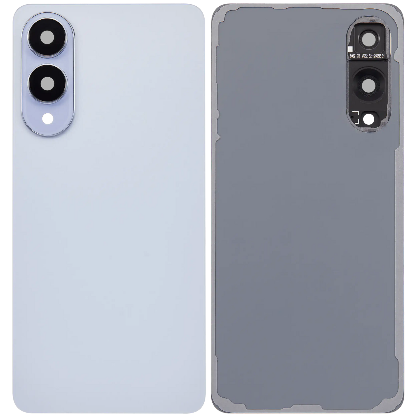 Back Cover Glass With Camera Lens For Samsung Galaxy S25 Edge (No Logo) (Aftermarket Plus) (Titanium Icyblue)