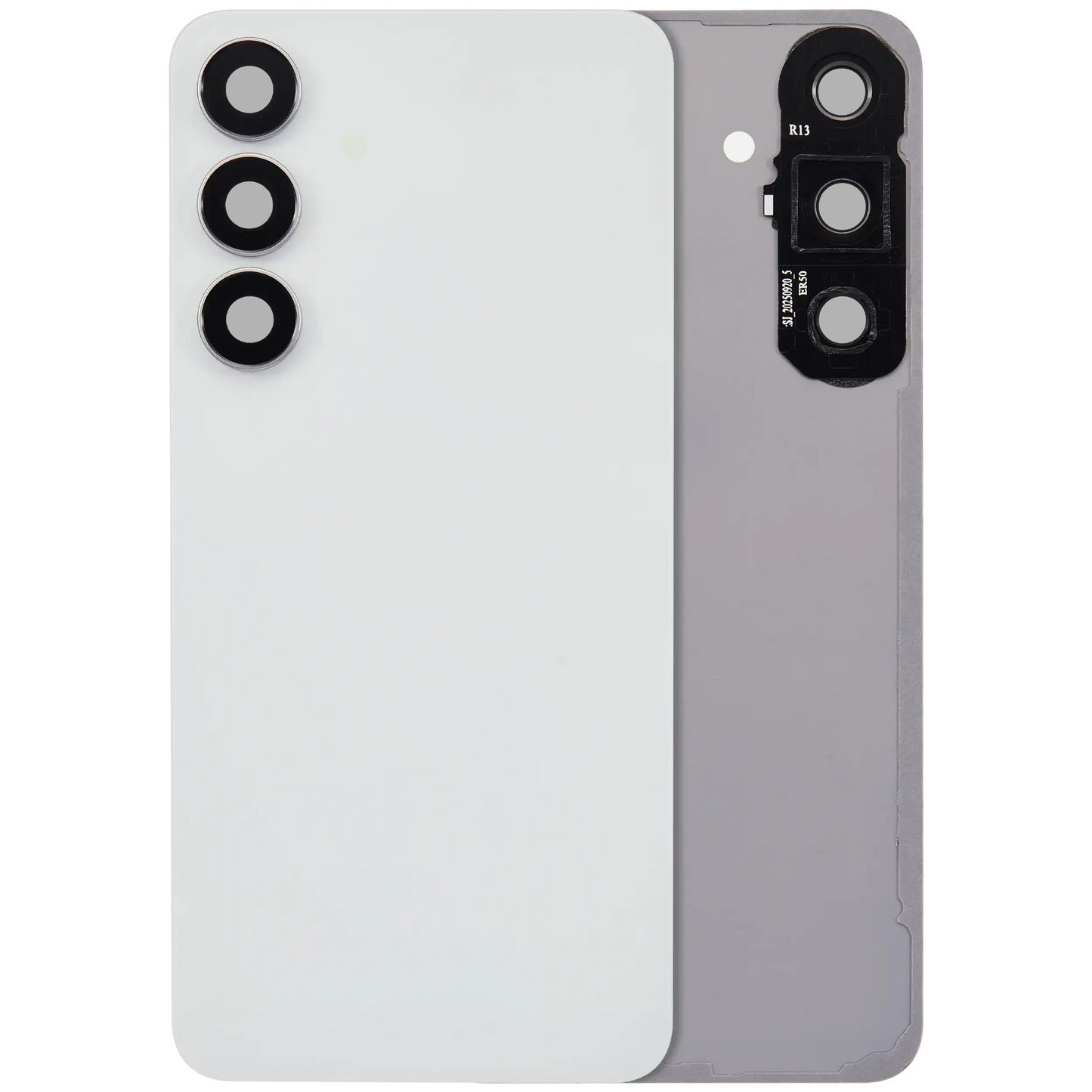 Back Cover Glass With Camera Lens For Samsung Galaxy S25 FE (No Logo) (Aftermarket Plus) (White)