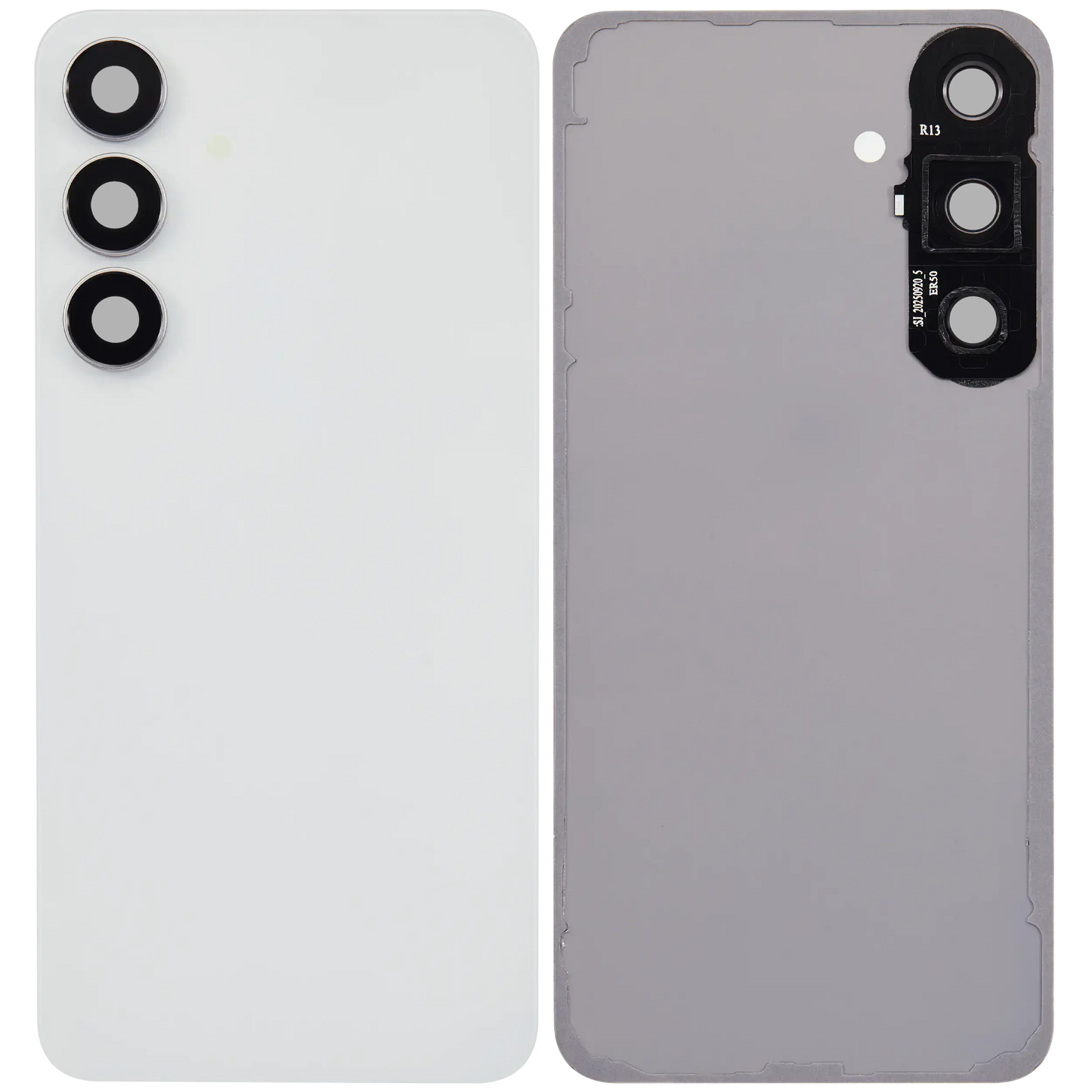 Back Cover Glass With Camera Lens For Samsung Galaxy S25 FE (No Logo) (Aftermarket Plus) (White)