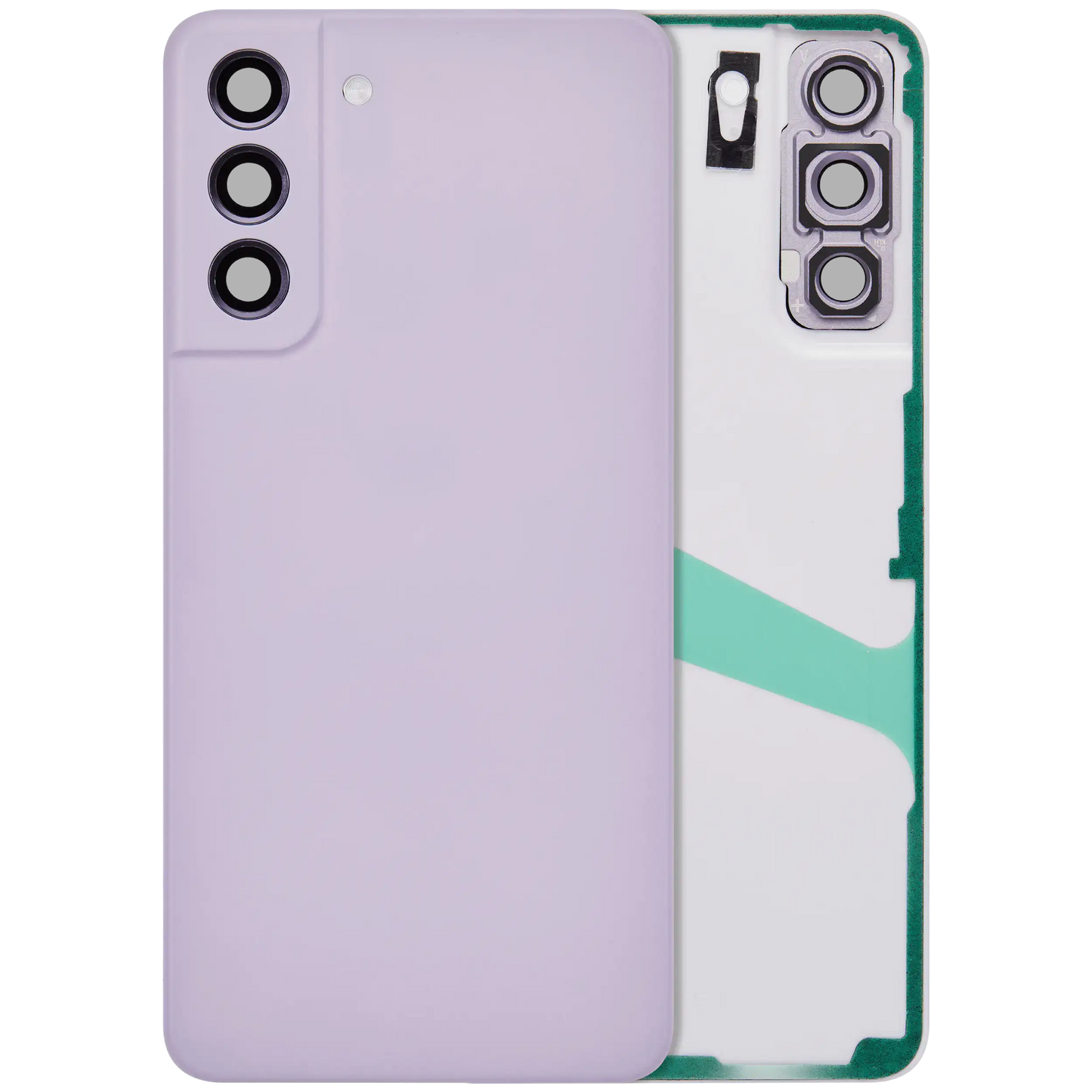 Back Cover Glass With Camera Lens For Samsung Galaxy S21 FE 5G (No Logo) (Aftermarket Plus) (Lavender)
