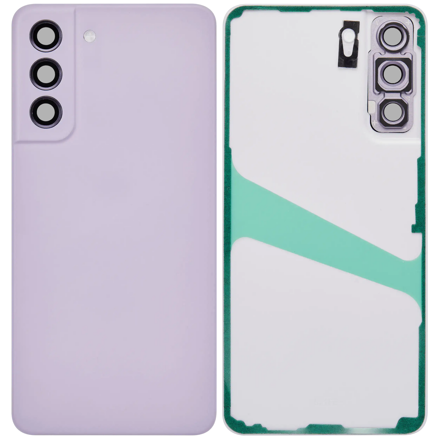 Back Cover Glass With Camera Lens For Samsung Galaxy S21 FE 5G (No Logo) (Aftermarket Plus) (Lavender)