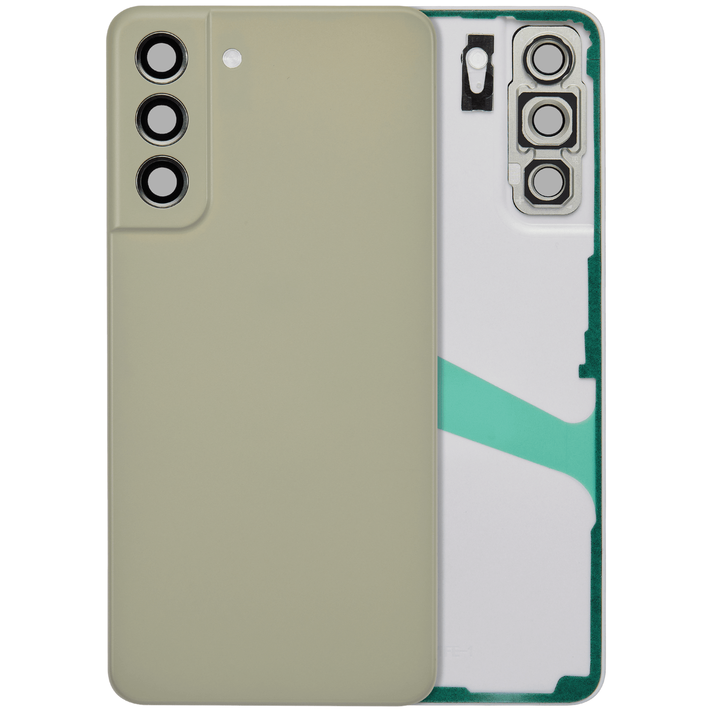 Back Cover Glass With Camera Lens For Samsung Galaxy S21 FE 5G (No Logo) (Aftermarket Plus) (Olive)