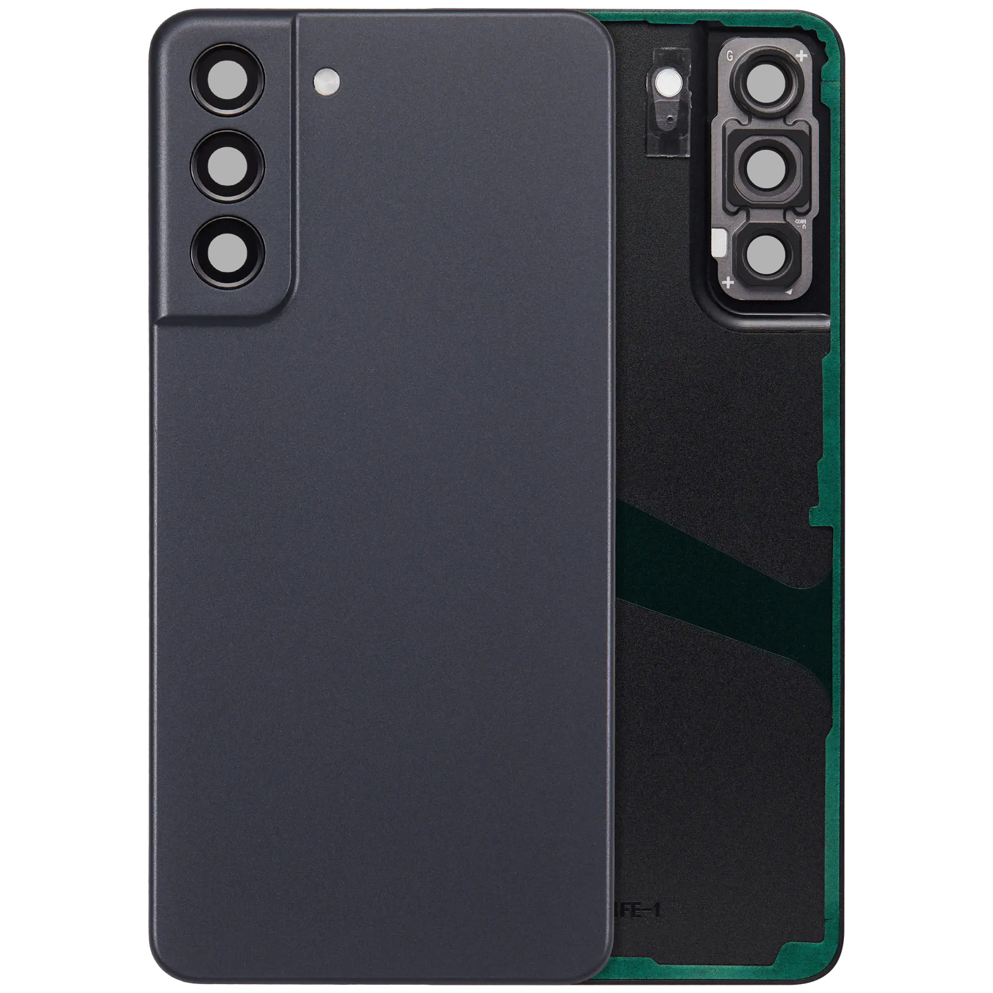 Back Cover Glass With Camera Lens For Samsung Galaxy S21 FE 5G (No Logo) (Aftermarket Plus) (Graphite)