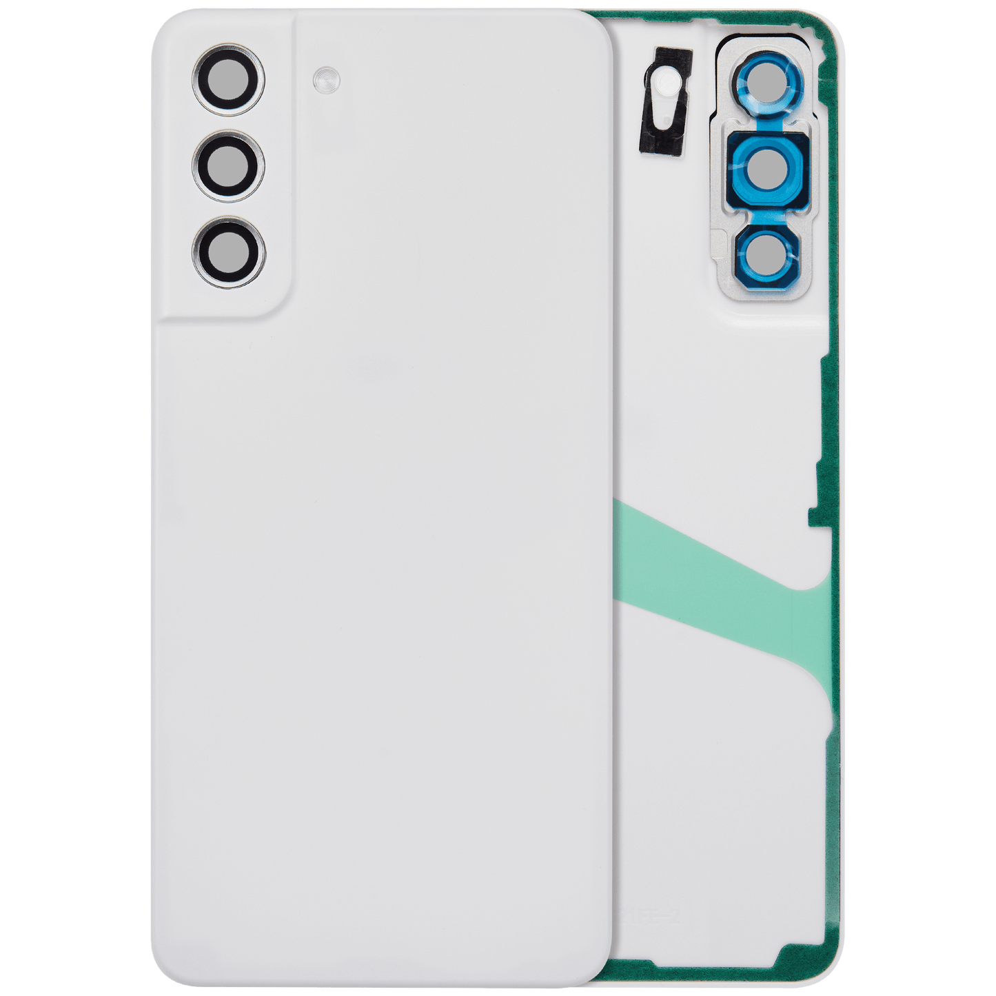 Back Cover Glass With Camera Lens For Samsung Galaxy S21 FE 5G (No Logo) (Aftermarket Plus) (White)