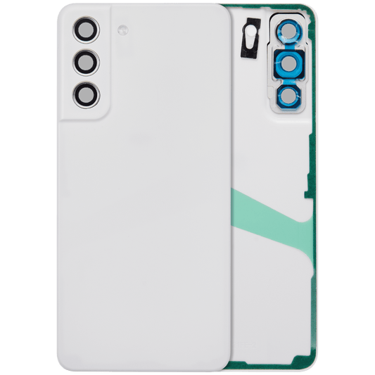 Back Cover Glass With Camera Lens For Samsung Galaxy S21 FE 5G (No Logo) (Aftermarket Plus) (White)