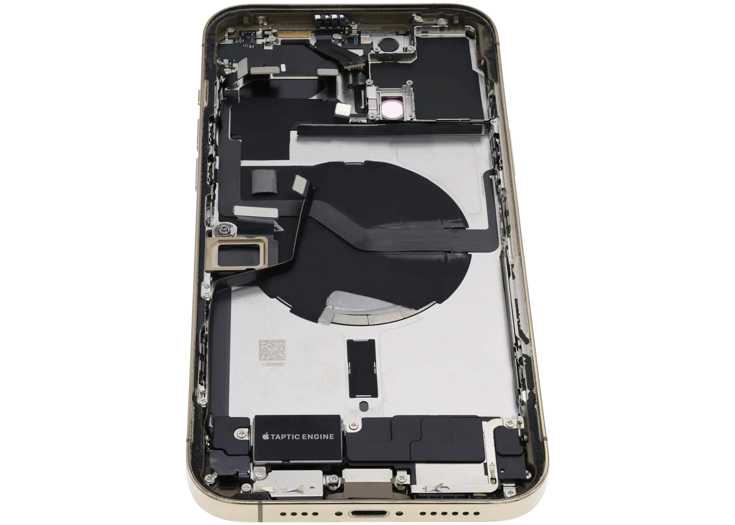 Back Housing W/ Charging Port Flex & Small Parts For iPhone 12 Pro Max (US Version) (Used OEM Pull: Grade B) (Gold)