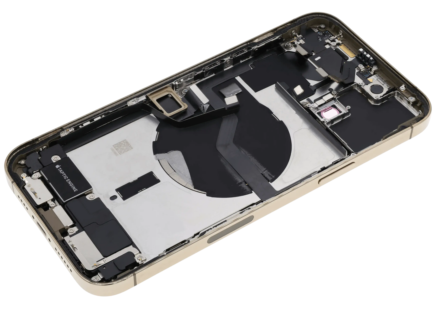 Back Housing W/ Charging Port Flex & Small Parts For iPhone 12 Pro Max (US Version) (Used OEM Pull: Grade B) (Gold)