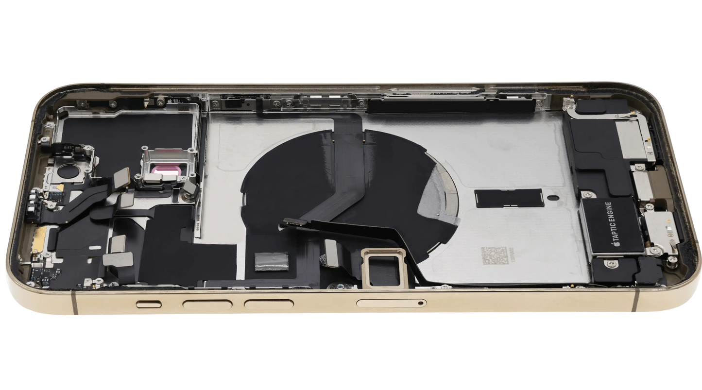 Back Housing W/ Charging Port Flex & Small Parts For iPhone 12 Pro Max (US Version) (Used OEM Pull: Grade B) (Gold)