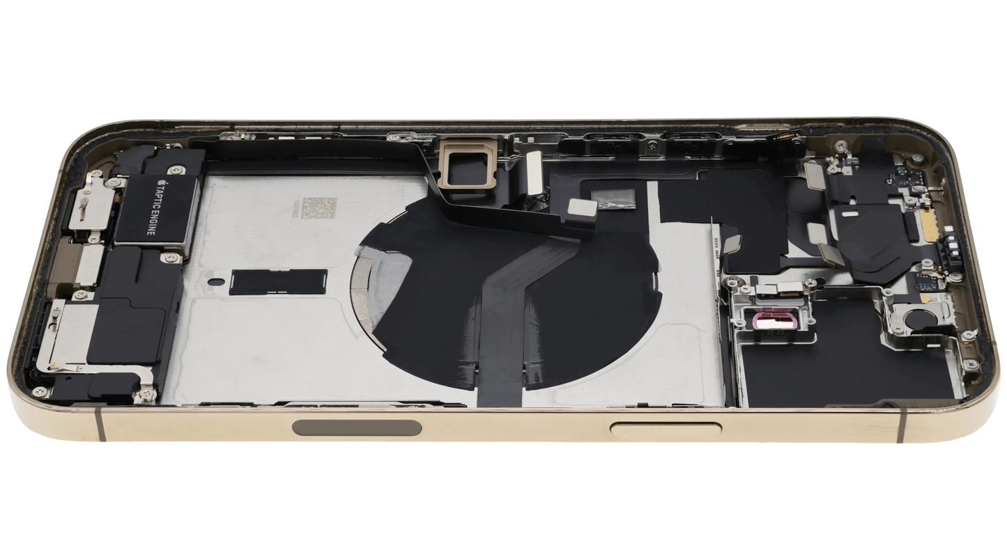 Back Housing W/ Charging Port Flex & Small Parts For iPhone 12 Pro Max (US Version) (Used OEM Pull: Grade B) (Gold)
