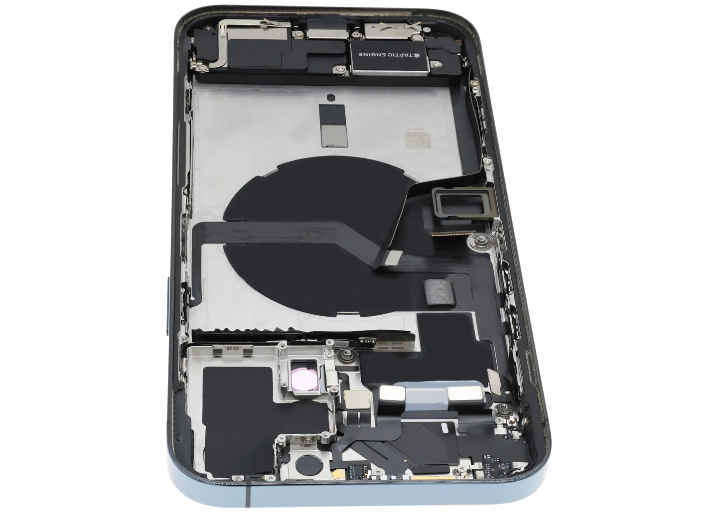 Back Housing W/ Charging Port Flex & Small Parts For iPhone 12 Pro Max (US Version) (Used OEM Pull: Grade B) (Pacific Blue)