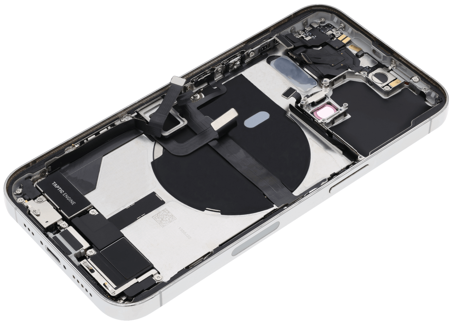 Back Housing W/ Charging Port Flex & Small Parts For iPhone 13 Pro (US Version) (Used OEM Pull: Grade B) (Silver)