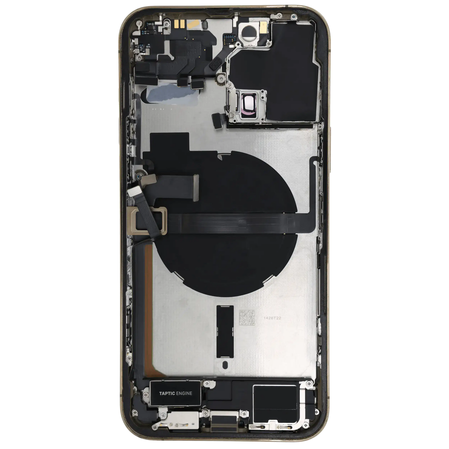 Back Housing W/ Charging Port Flex & Small Parts For iPhone 13 Pro Max (US Version) (Used OEM Pull: Grade B) (Gold)