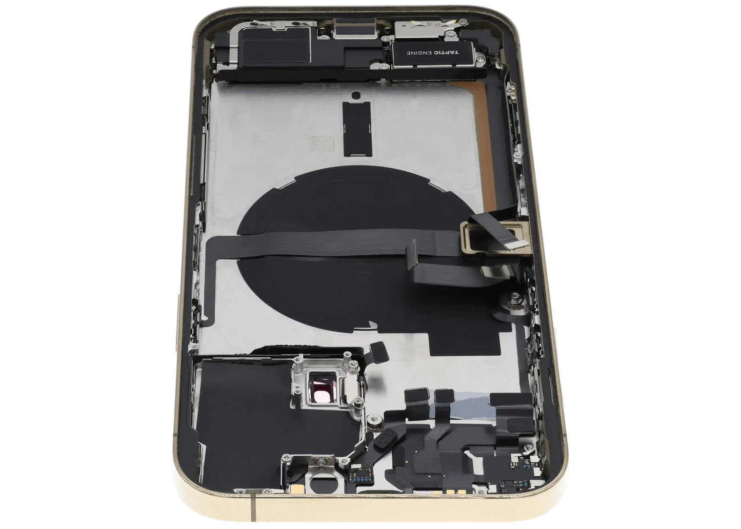 Back Housing W/ Charging Port Flex & Small Parts For iPhone 13 Pro Max (US Version) (Used OEM Pull: Grade B) (Gold)