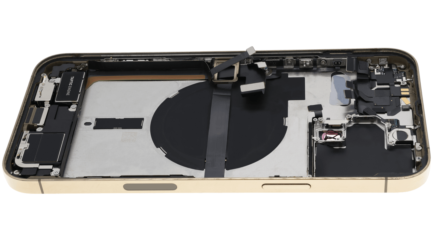 Back Housing W/ Charging Port Flex & Small Parts For iPhone 13 Pro Max (US Version) (Used OEM Pull: Grade B) (Gold)