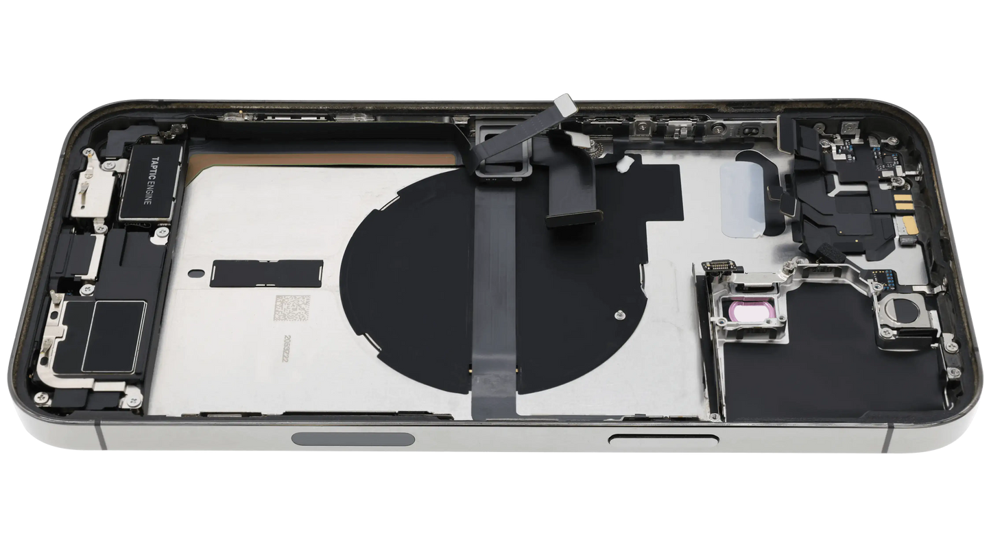 Back Housing W/ Charging Port Flex & Small Parts For iPhone 13 Pro Max (US Version) (Used OEM Pull: Grade B) (Graphite)