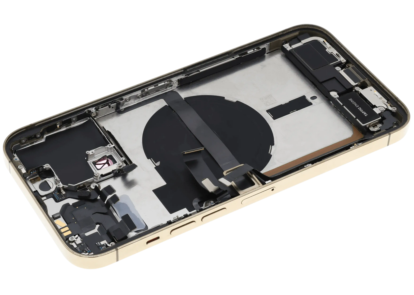 Back Housing W/ Charging Port Flex & Small Parts For iPhone 13 Pro Max (US Version) (Used OEM Pull: Grade C) (Gold)