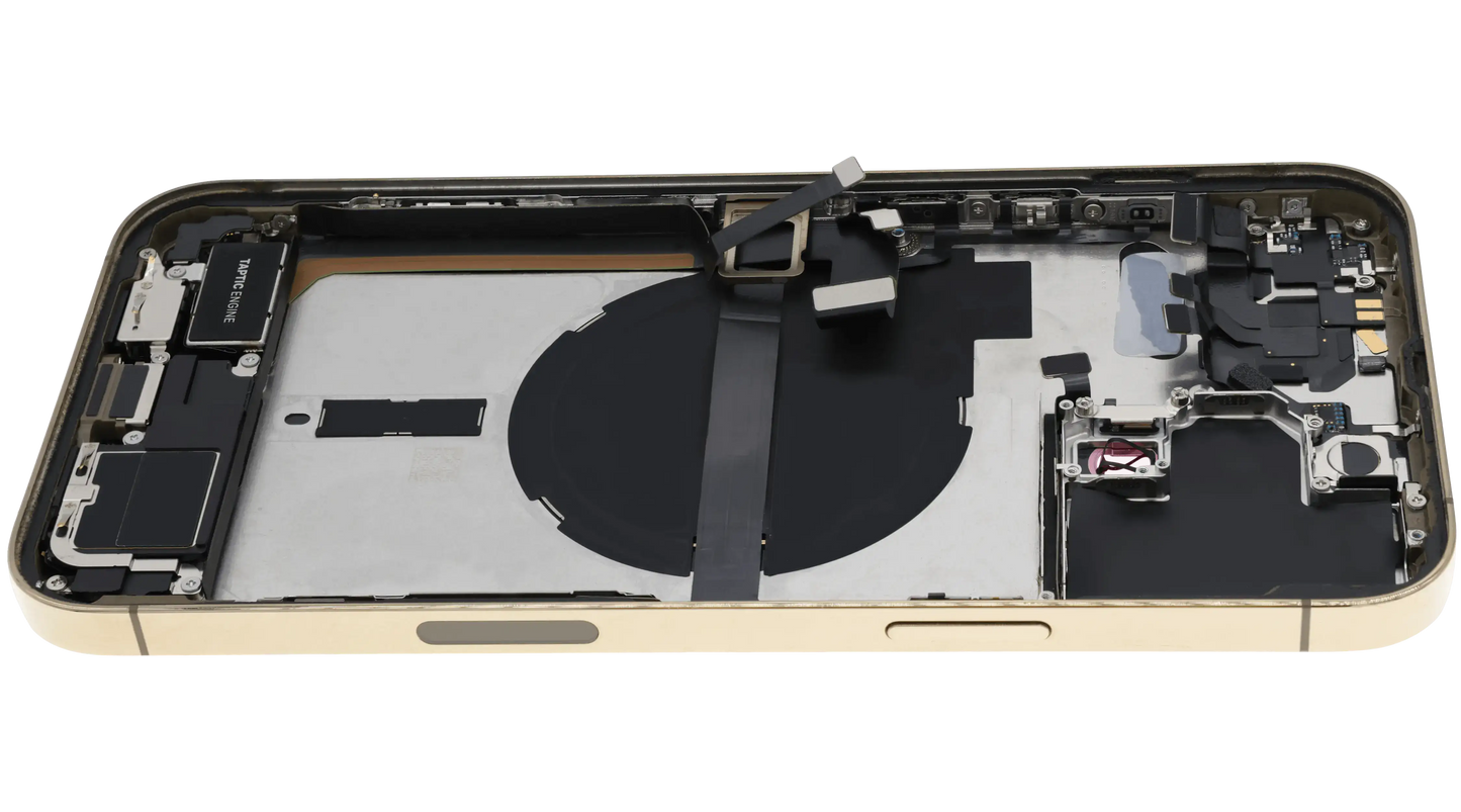 Back Housing W/ Charging Port Flex & Small Parts For iPhone 13 Pro Max (US Version) (Used OEM Pull: Grade C) (Gold)
