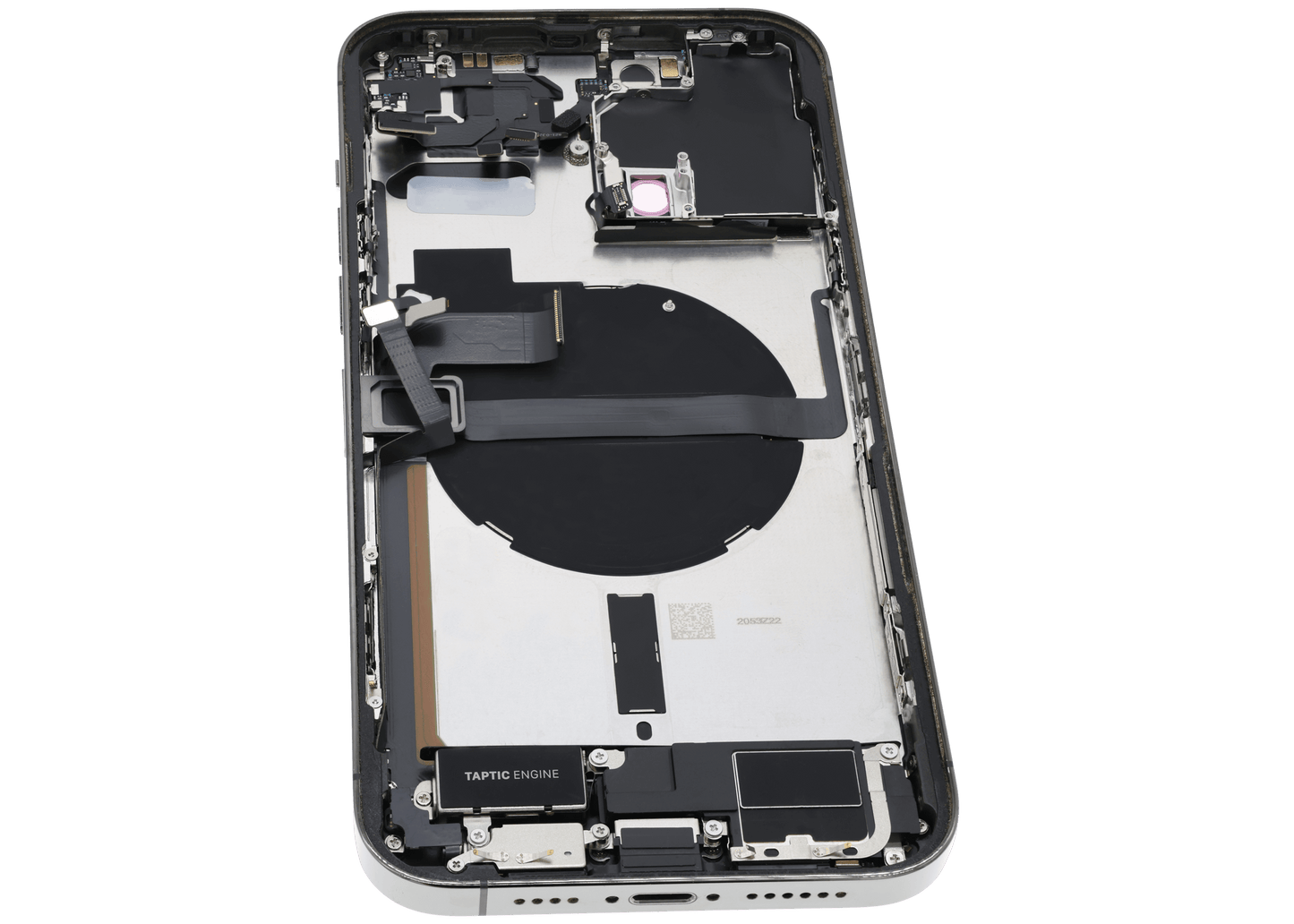 Back Housing W/ Charging Port Flex & Small Parts For iPhone 13 Pro Max (US Version) (Used OEM Pull: Grade C) (Graphite)