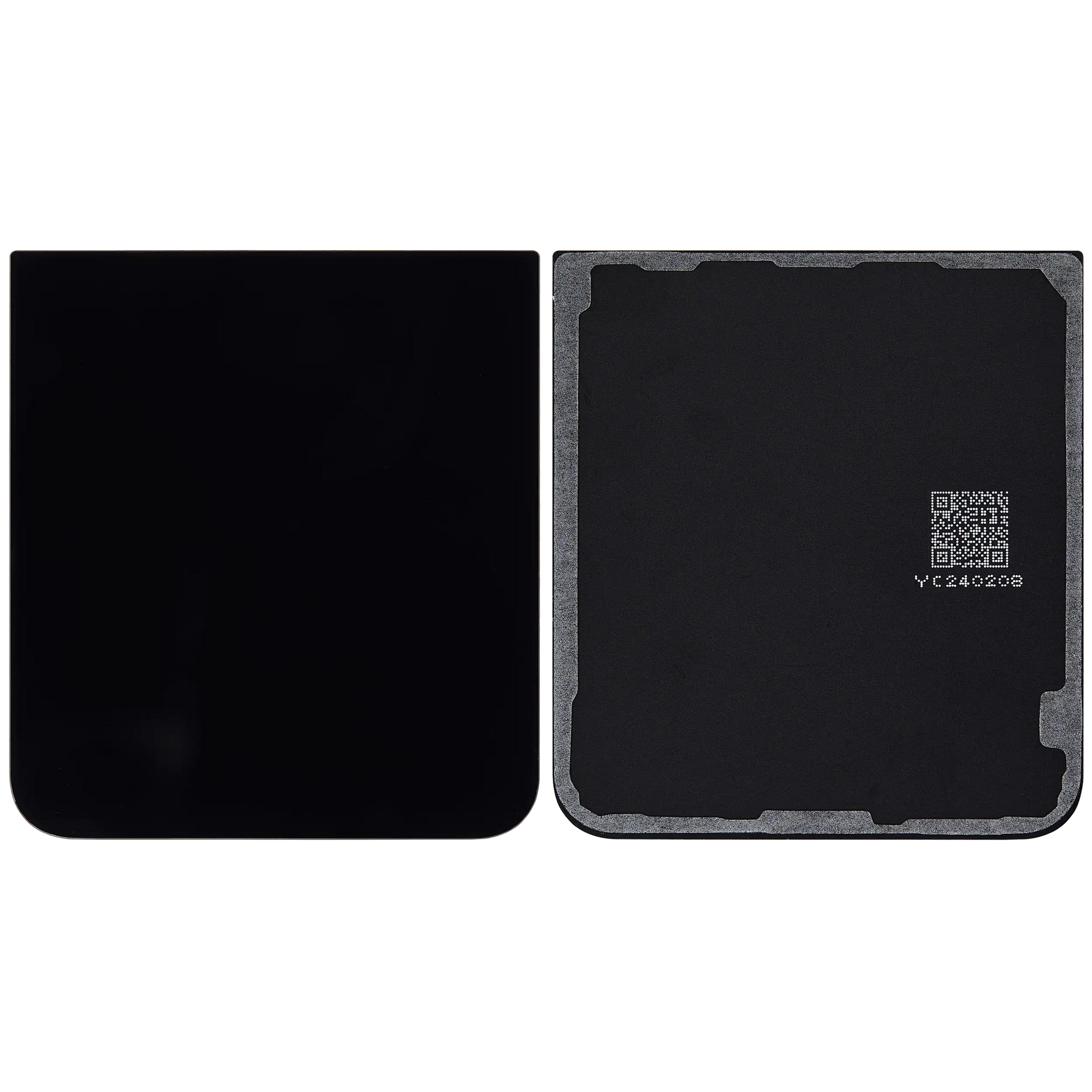 Bottom Back Cover Glass For Samsung Galaxy Z Flip 7 FE 5G (F761) (No Logo) (Aftermarket Plus) (Black)