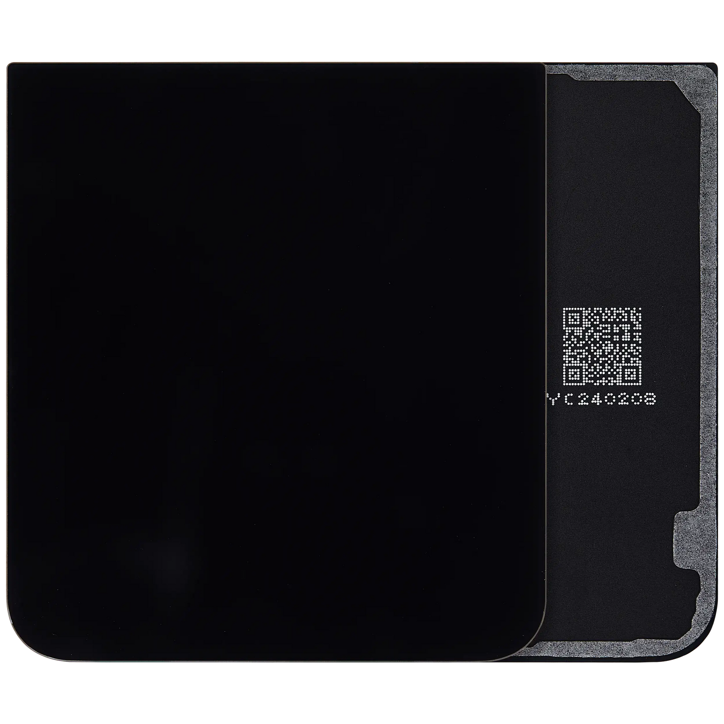 Bottom Back Cover Glass For Samsung Galaxy Z Flip 7 FE 5G (F761) (No Logo) (Aftermarket Plus) (Black)