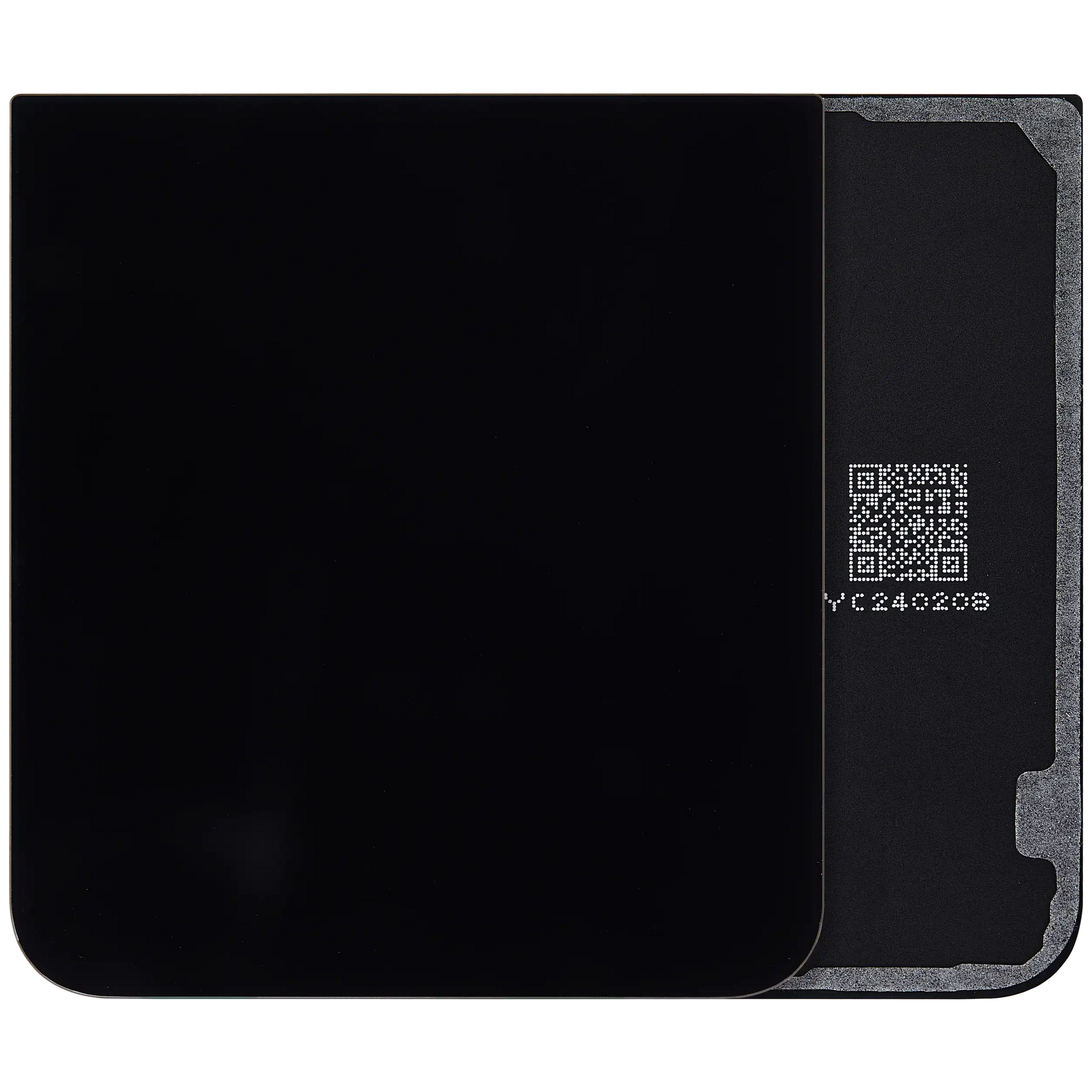Bottom Back Cover Glass For Samsung Galaxy Z Flip 7 FE 5G (F761) (No Logo) (Aftermarket Plus) (Black)