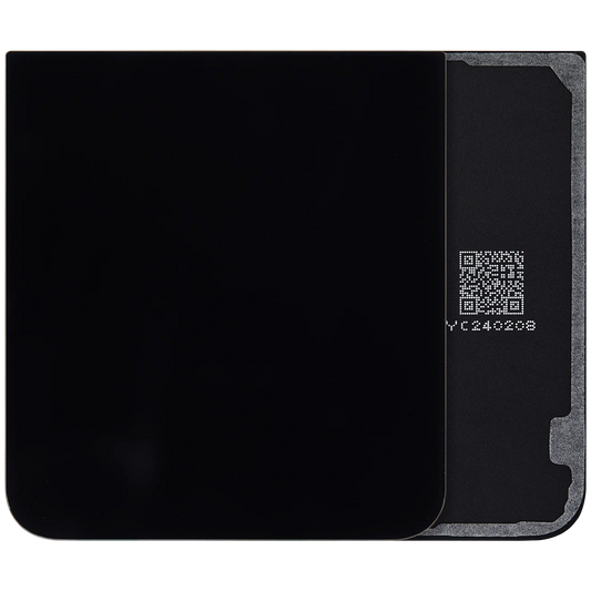Bottom Back Cover Glass For Samsung Galaxy Z Flip 7 FE 5G (F761) (No Logo) (Aftermarket Plus) (Black)