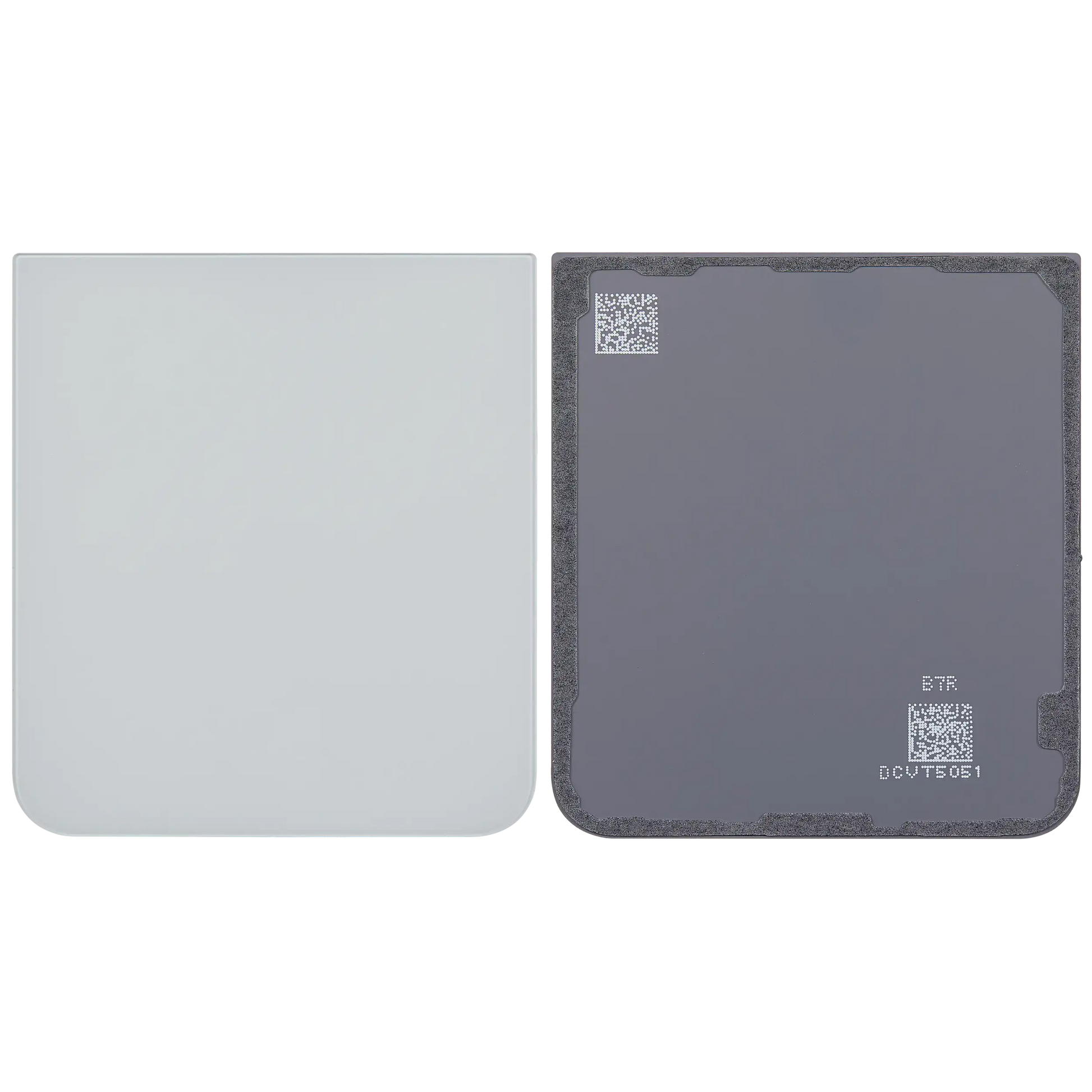 Bottom Back Cover Glass For Samsung Galaxy Z Flip 7 FE 5G (F761) (No Logo) (Aftermarket Plus) (White)
