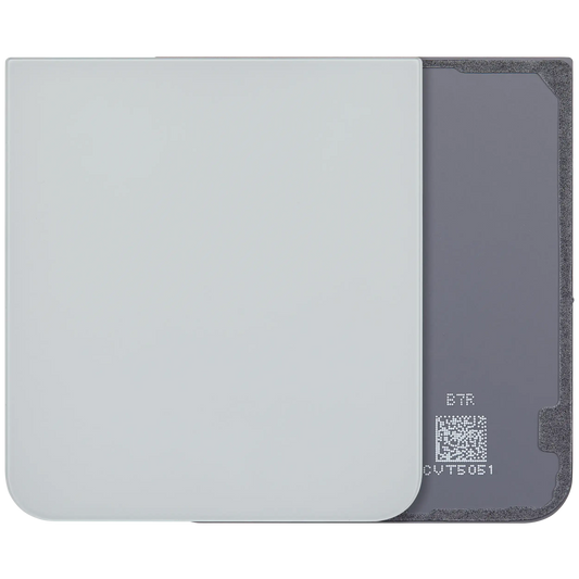 Bottom Back Cover Glass For Samsung Galaxy Z Flip 7 FE 5G (F761) (No Logo) (Aftermarket Plus) (White)